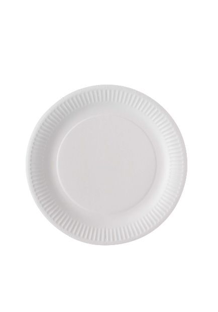 Assiette en carton blanc biodégradable ø 23 cm - 111654