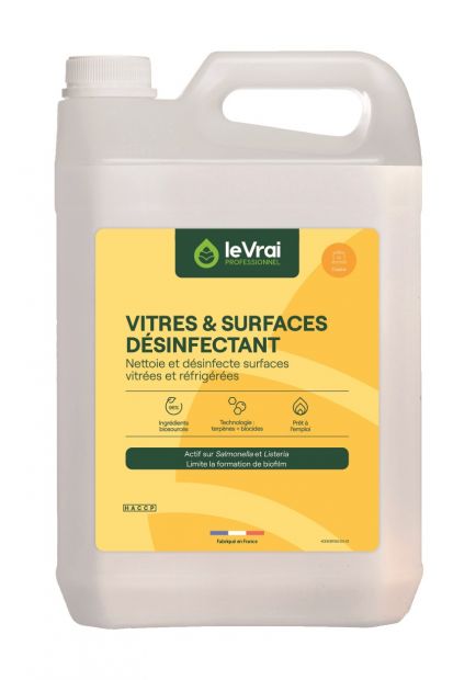 Vitres & Surfaces Nettoyant désinfectant 5L (Le Vrai) - 115281
