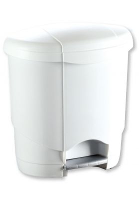 Poubelle à pédale en plastique blanc 4 Litres - 111153