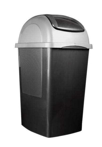 Poubelle à couvercle basculant noit Europa 65L - 131137