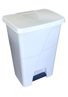 Poubelle à pédale en plastique blanc 45 Litres - 131464