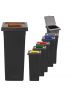 Poubelle rectangulaire noire Fiit 50 Litres Ecogreen - 151761