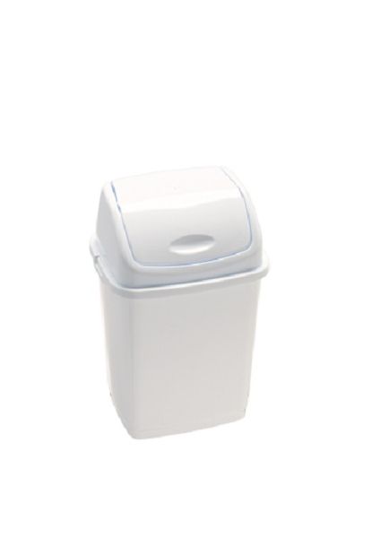 Poubelle 10L à couvercle basculant blanche Rif Basic - 118521
