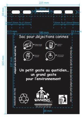 Sac pour déjections canines noir - 113904