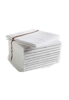 Serpillère tissée gauffrée blanche 100 x 60 cm - 115769