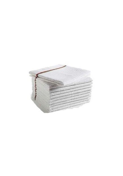 Serpillère tissée gauffrée blanche 100 x 60 cm - 115769